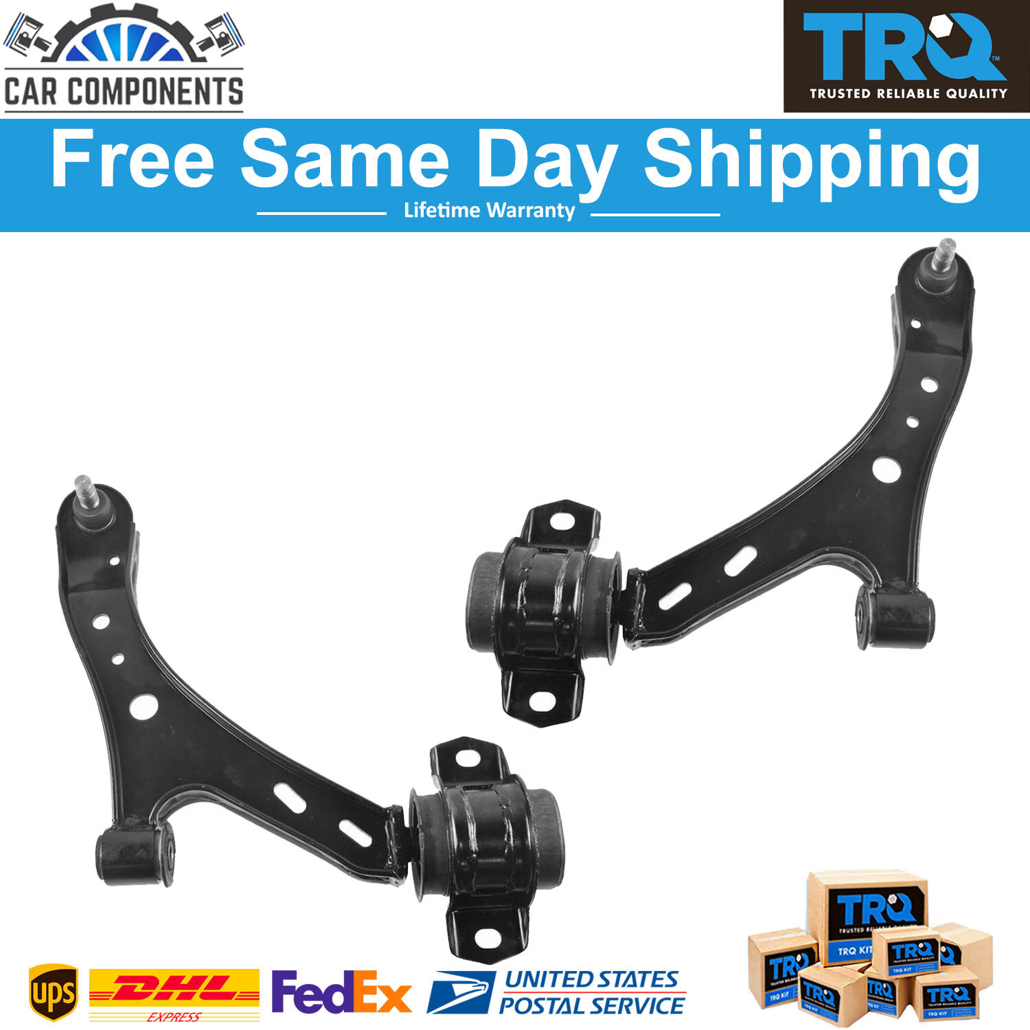 TRQ New Front Lower Control Arm LH RH Sides Set For 2005-2010 Ford Mustang