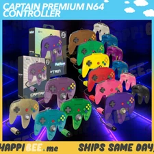 HYPERKIN Captain Premium N64 Controller🍯NINTENDO VideoGame Retro Gaming Gamepad