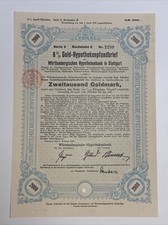 Złoty hipoteczny list zastawny - Wirtembergische Hypothekenbank - 1927 - 2000 złotych marek