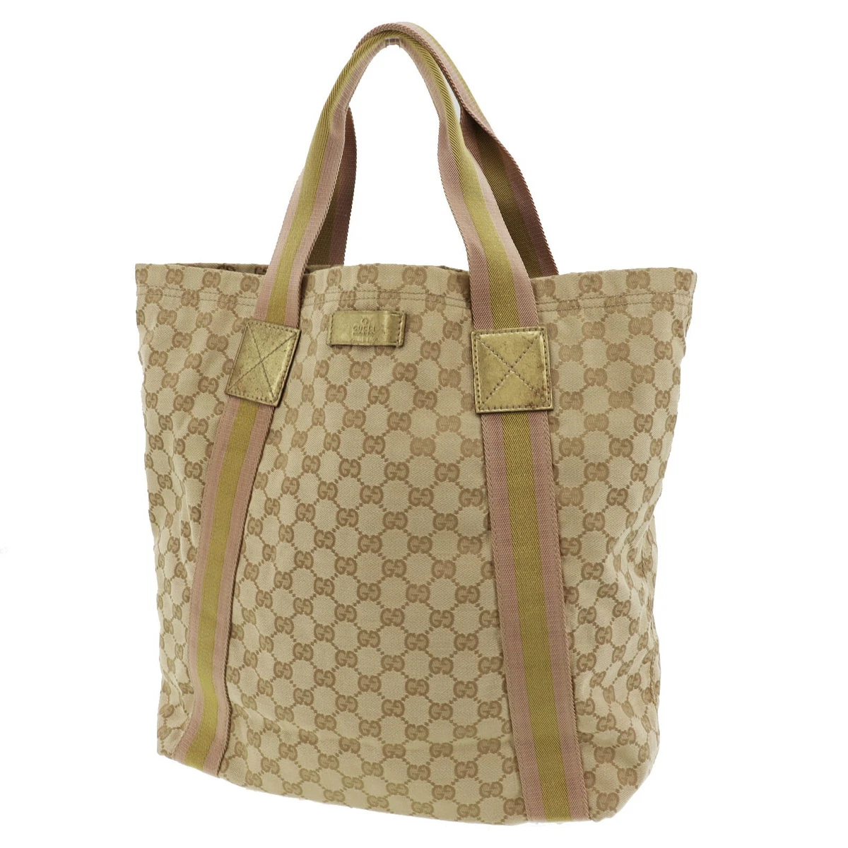 Gucci Web Stripe Canvas Tote Bag