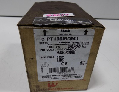 100VA 50//60 Hz Hammond Industrial Control Transformer PT100MQMJ 1PH
