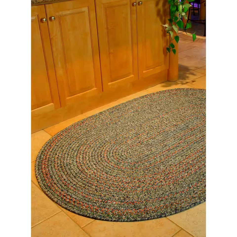 Winslow Borgoña Rojo Multicolor 2 Pies X 3 Pies Área trenzada ovalada interior/exterior Foto 2 de 4