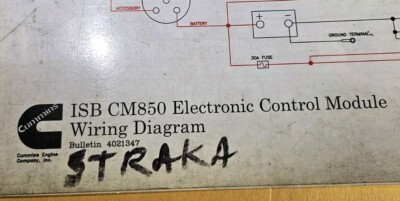 Cm850 Contol Module CUMMINS ISB CM850 ELECTRONIC CONTROL MODULE WIRING DIAGRAM BULLETIN ...