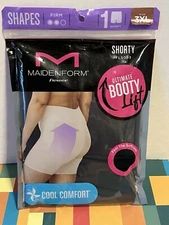 New size 3XL Maidenform Flexees Shorty FLS093 firm black ultimate booty lift
