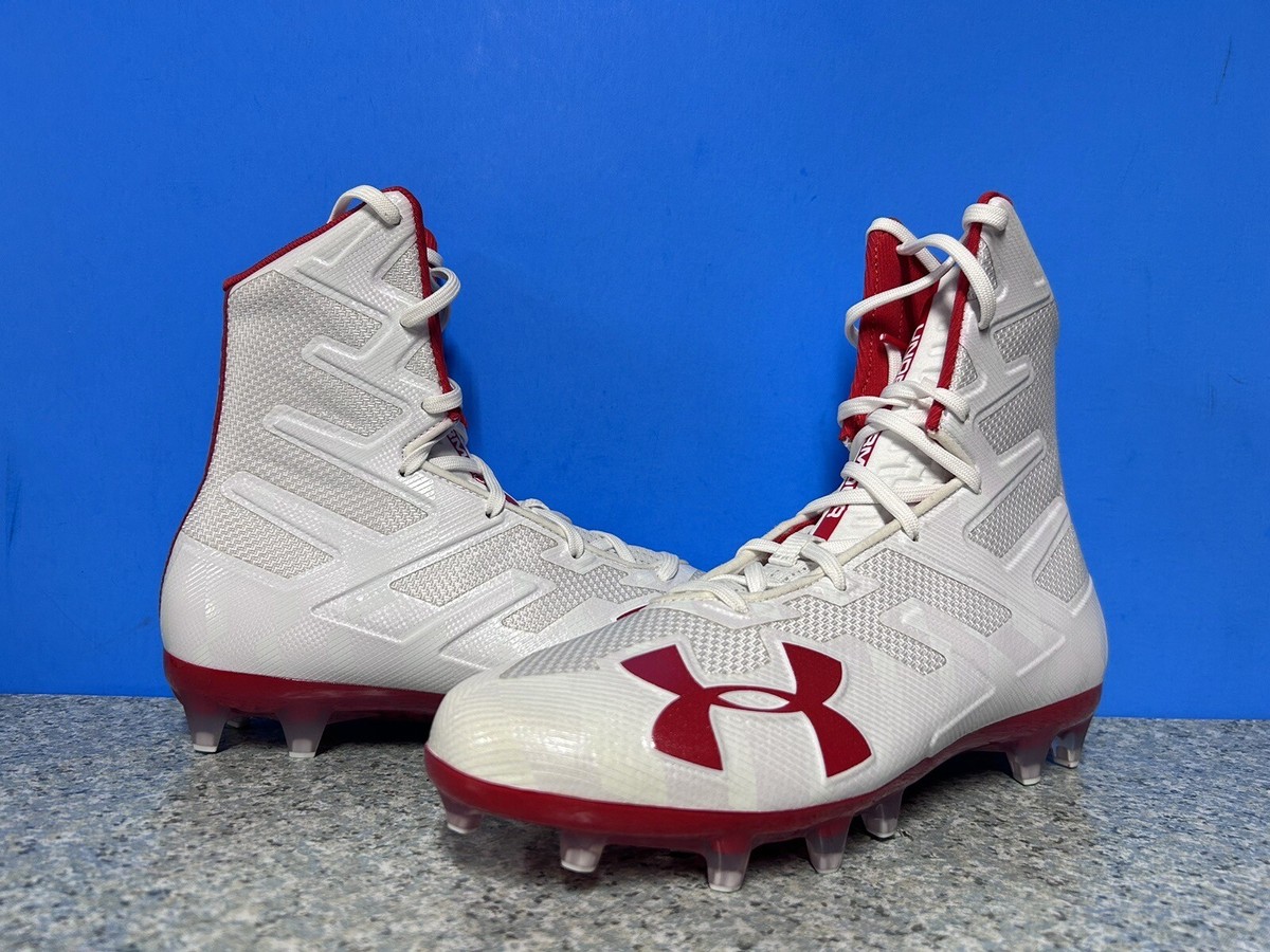 Under Armour UA Highlight MC Mens Football Cleats Sz 9 White Red