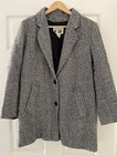 <!--F#f_0-->OUTER EGO Size 10 Vintage Wool Blend HERRINGBONE Jacket Coat Black White<!--F/-->