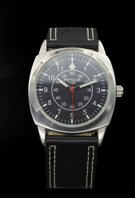 METEOR Herren Uhr, Quarz, mit Lederband & neuer Batterie, guter Zustand