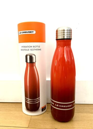 NEW Le Creuset Red Stainless Steel Hydration Water Bottle New 500ml - Photo 1/1