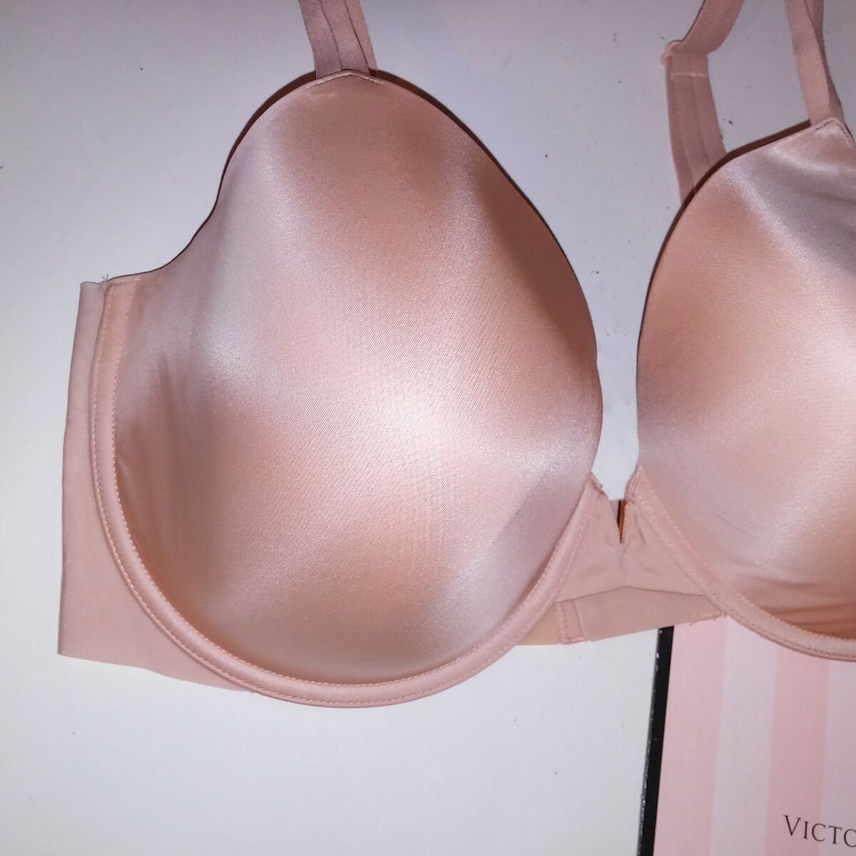 Victoria Secret Bra 40DDD Lined Perfect Coverage Solid Beige Cameo Sexy  Illusion