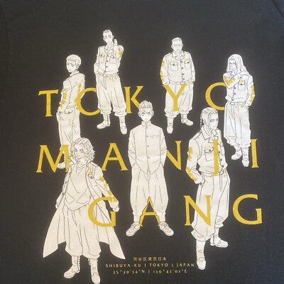 Tokyo Revengers Manji Gang T Shirt Anime Graphic Black Short
