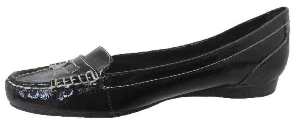 Nuevo MERONA Mujer Negro Mocasín Plano Informal Cómodo Zapato Sin Cordones Talla 7.5 M Foto 2 de 2