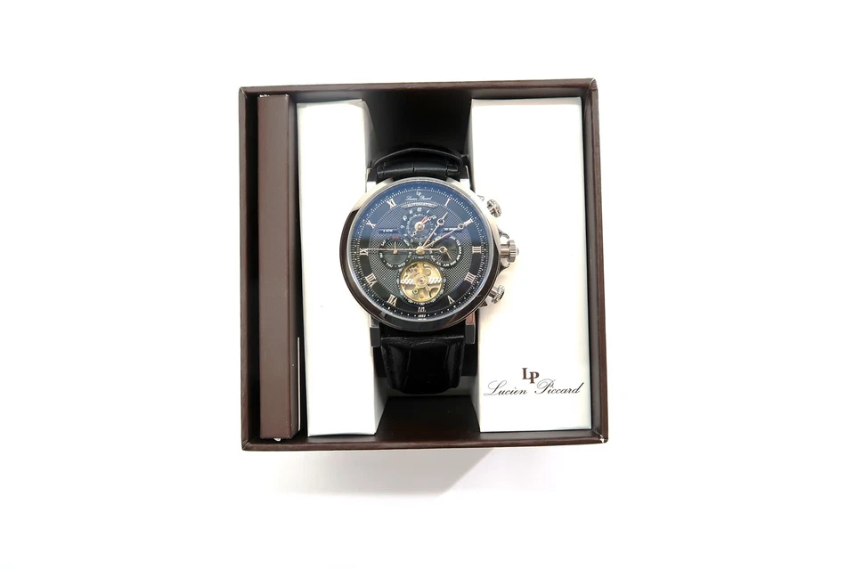 全新 LUCIEN PICCARD Acropolis 45 毫米自动男士手表 原装 带纸 — 第 2/4 张图片