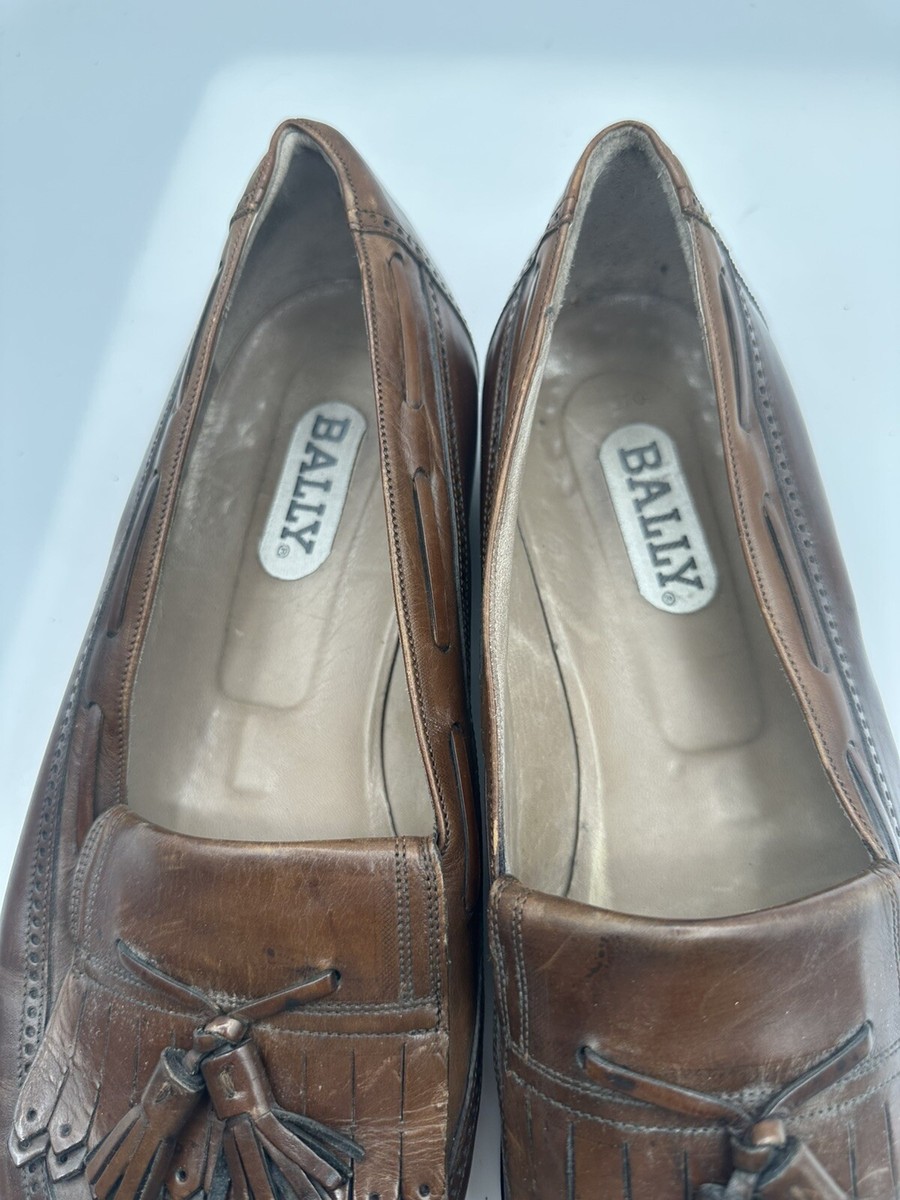 VINTAGE BALLY BROWN LEATHER TASSEL LOAFERS MEN SZ 13D | eBay display picture 1