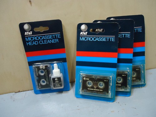 AT&T Microcassette NOS Lot of Four w/ Head Cleaner 60 minute Audio New Old Stock - Picture 10 of 10