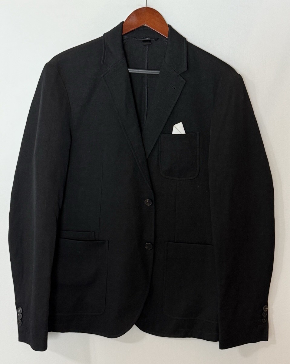 Neil Barrett Black Linen Blend Sports Blazer Jacket Size 40 SLIM