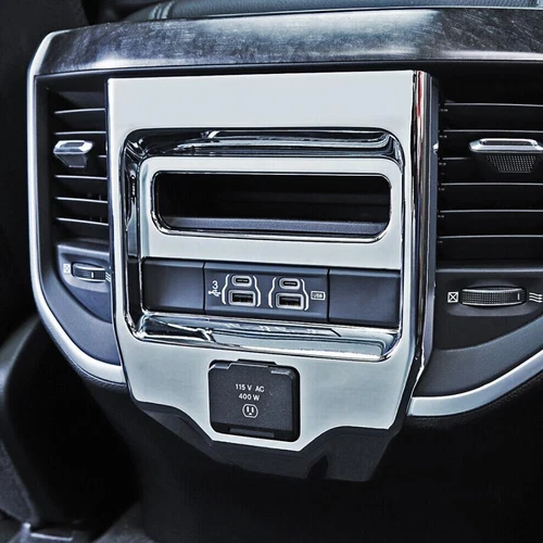 Cubierta interior cromada del panel de salida de ventilación de aire trasero para Dodge RAM 1500 2018-2024 - Imagen 3 de 8