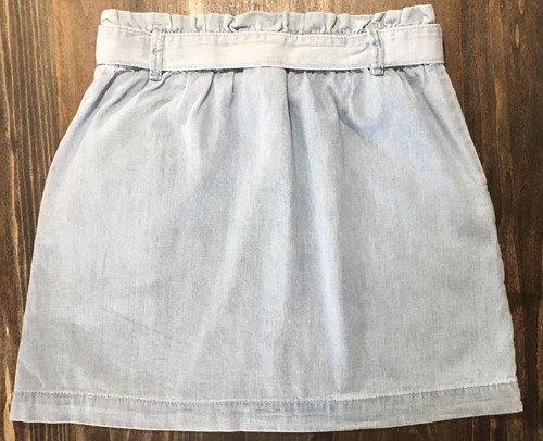 Cat & Jack Girls' Tie Waist Pull-On Jeans Skirt Light Wash - Size M (7/8) - Picture 3 of 4