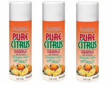 3 X Pure Citrus Orange Air Freshen All-Natural Odor Eliminator Non-Aerosol 4 Oz.