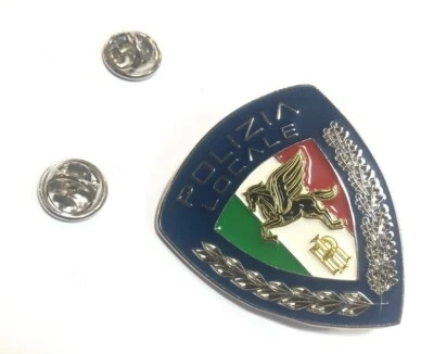 Spilla Polizia Locale Pegaso Nuovo Modello Doppia Galvanica 035PL
