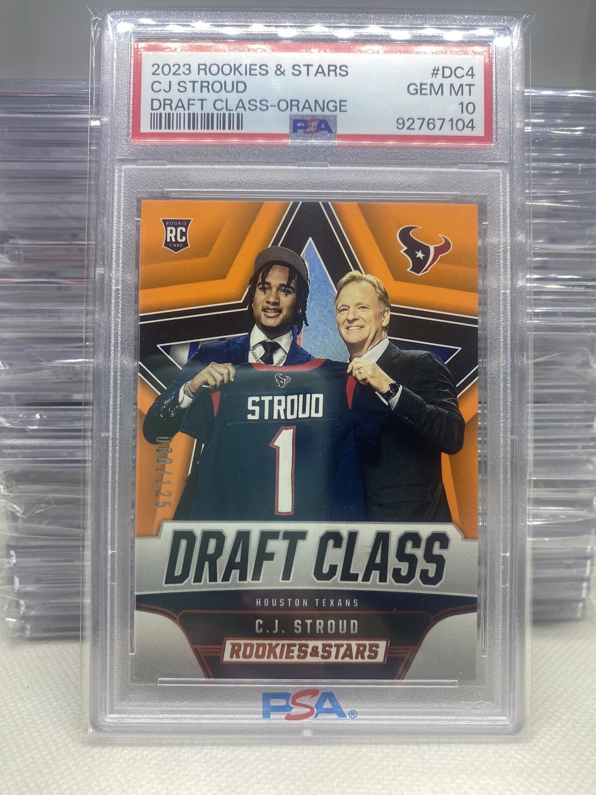 2023 Rookies And Stars CJ Stroud Draft Class Orange /125 PSA 10