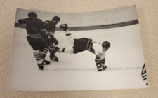1979-80 GRAND RAPIDS OWLS vs DAYTON GEMS IHL HOCKEY PHOTO POSTCARD GRANT EAKIN