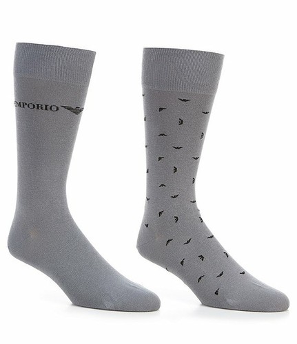 Emporio Armani Men's 2 Pack mid calf Socks Stretch One Size New - Picture 4 of 12