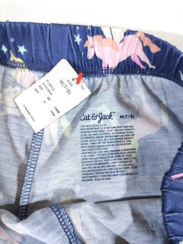 Girls M(7-8) Cat & Jack Blue Unicorn Print Lounge Comfy Shorts Preowned - Picture 3 of 3