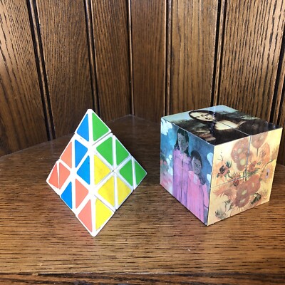 Vintage Tomy Pyraminx Pyramid Triangle Puzzle Toy Rubik's Cube & Masterpiece LOT