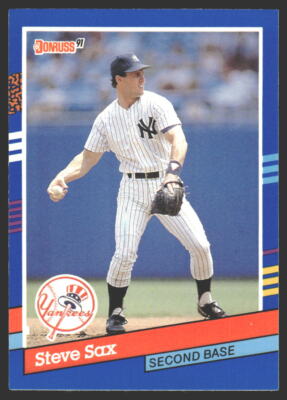 Steve Sax #163a 1991 Donruss New York Yankees