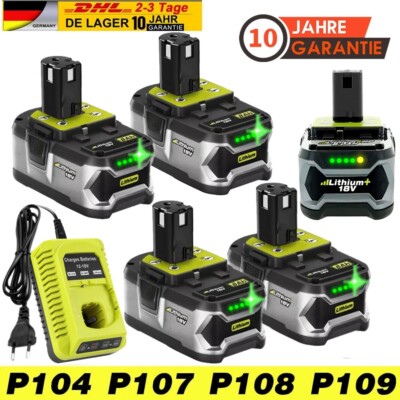 8000mAh Akku für Ryobi 18V 8,0AH Lithium ONE Plus RB18L50 P108 P107 /Ladegerät