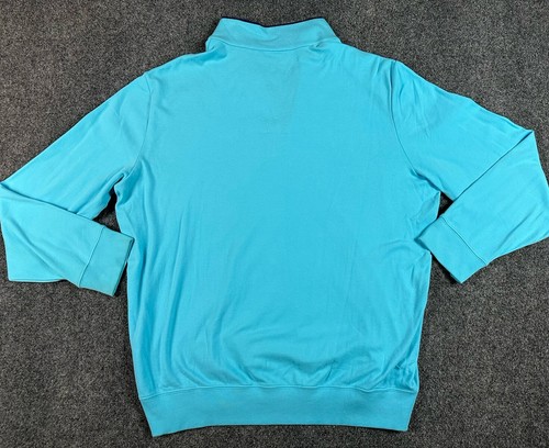Polo Golf Ralph Lauren 1/4 Zip Pullover Sweater Men’s XL Turquoise Cotton Peru - Picture 8 of 9