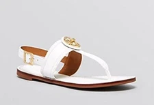 Tory Burch Women's Selma Flat Thong Slingback Sandal White Size 6.5 M