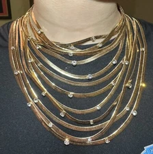 I.N.C. "Crystal & Omega" Gold Tone Layered 26" Necklace