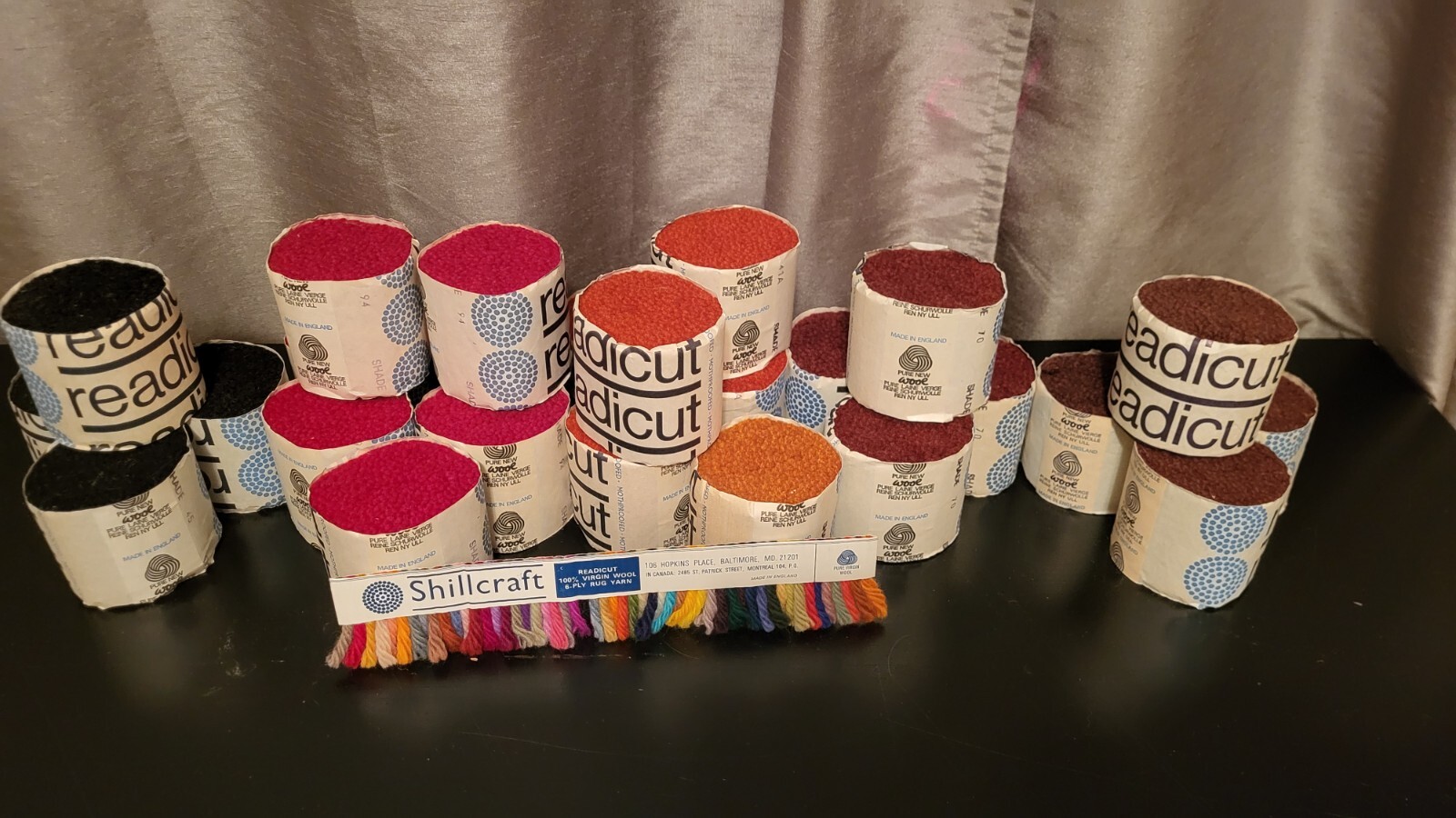 Vintage Shillcraft Readicut Wool Latch Hook Rug Yarn LOT 25 packs 6