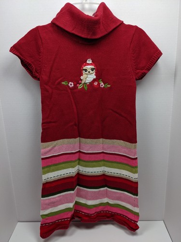 Gymboree COZY OWL Sz 9 Girls Stripe Sweater Dress Flower Leggings Set 2012 EUC - Picture 8 of 11