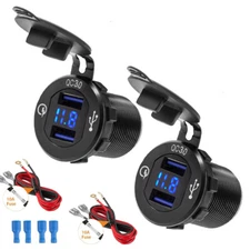 Waterproof Car Cigarette Lighter Socket Outlet Charger Power Adapter Plug 12-24V