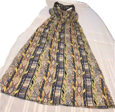 Gabriella Rocha size S multicolor print flowy long sleeveless dress