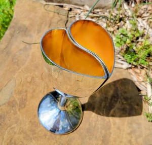 VTG Lenox Promises Kirk Stieff Silverplated Heart Wedding Champagne Goblets Set
