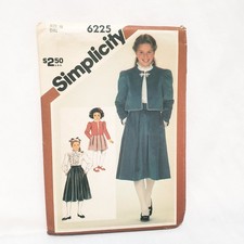 Girls Skirt Blouse Jacket Sewing Pattern Uncut 6225 Simplicity 1983 Size 10