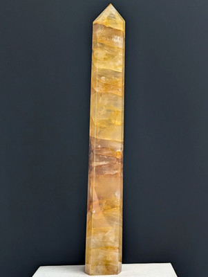 Golden Healer Tower Crystal Point Gemstone Wand Reiki Large Big Tall Huge Chakra