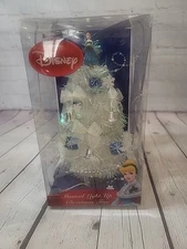 Vintage Disney Cinderella Tabletop Musical Light Up Christmas Tree 10" New Works