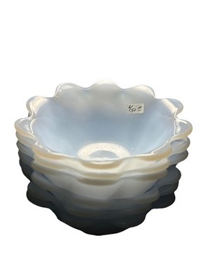 BLUE Lotus Bowl Dessert Fruit Ice Cream 6  Set Of 6