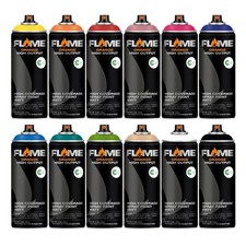 Flame Orange Spray Paint 12 Pack - 400ml - 12 Cans - Matt