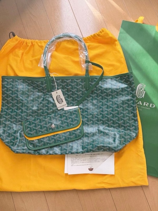 GOYARD Saint Louis PM トートバッグ ポーチ付き GOYARD Saint Louis PM Tote Bag Pouch Green Shopping Purse Woman
