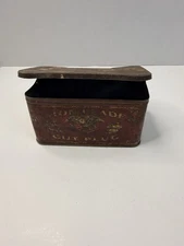 Union Leader Cut Plug Tobacco Tin — Hinged “Lunch Pail” Eagle — Vintage