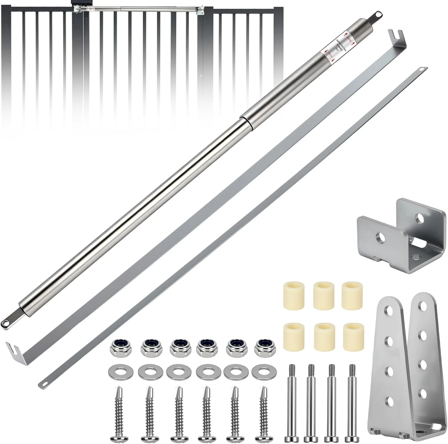 Stainless Steel TB600SS Hydraulic Gate Closer for 44-72" Gates, 150-250 lbs