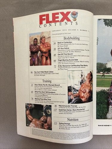 Flex Bodybuilding Muscle Magazine / Dorian Yates + Vince Taylor / 1-92 - Picture 2 of 8