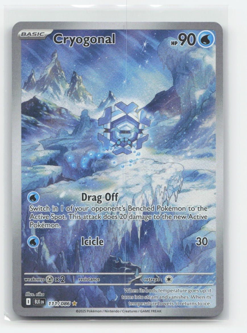 Cryogonal 111/086 - Holo Illustration Rare Black Bolt Pokemon NM
