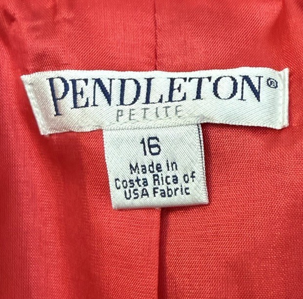 Pendleton Classic One Button Women’s Red Blazer S… - image 3