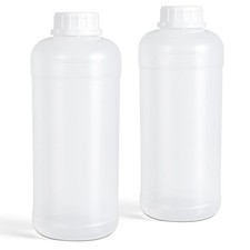 32oz/1000ml Plastic Bottles with Caps, HDPE Food Grade Wide Mouth Plastic Con...